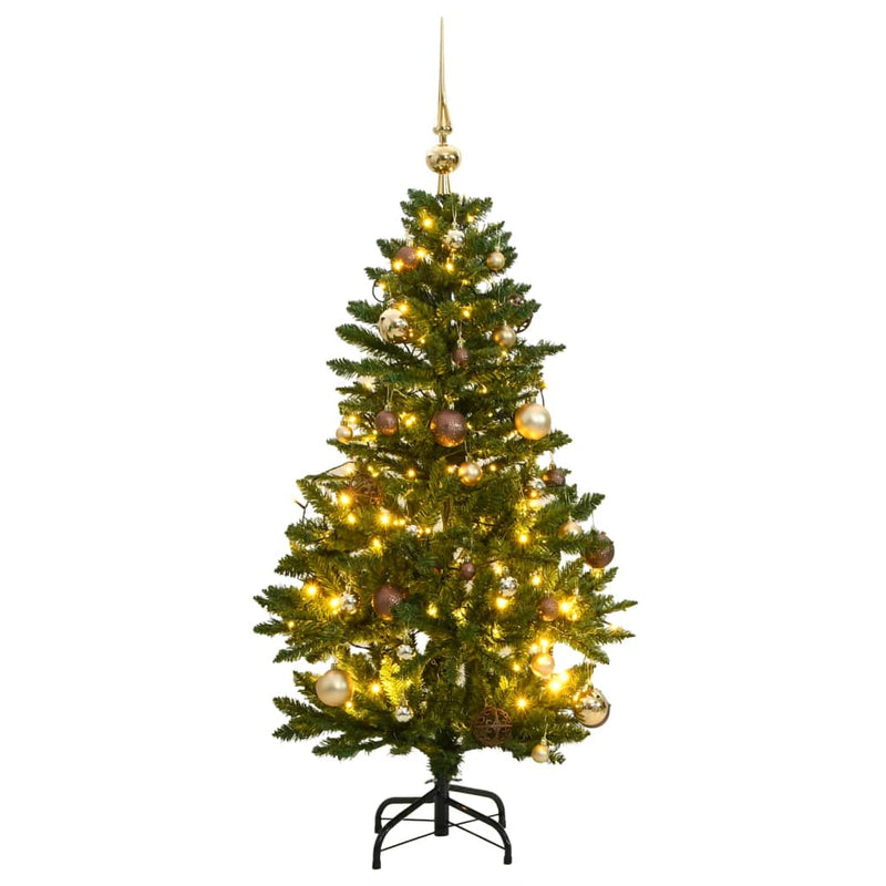 Load image into Gallery viewer, VidaXL Kunstkerstboom met scharnieren 150 LED's en kerstballen 150 cm
