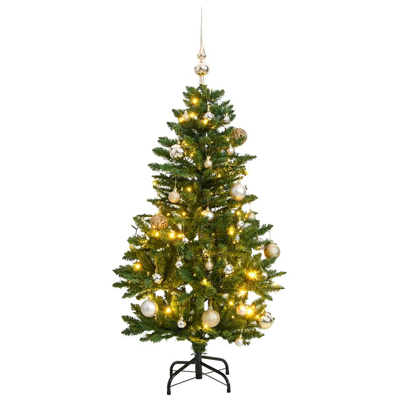Afbeelding laden in galerijviewer, Vidaxl kunstkerstboom met scharnieren 150 led's en kerstballen 150 cm
