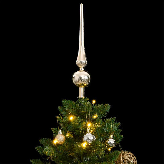 Vidaxl kunstkerstboom met scharnieren 150 led's en kerstballen 150 cm