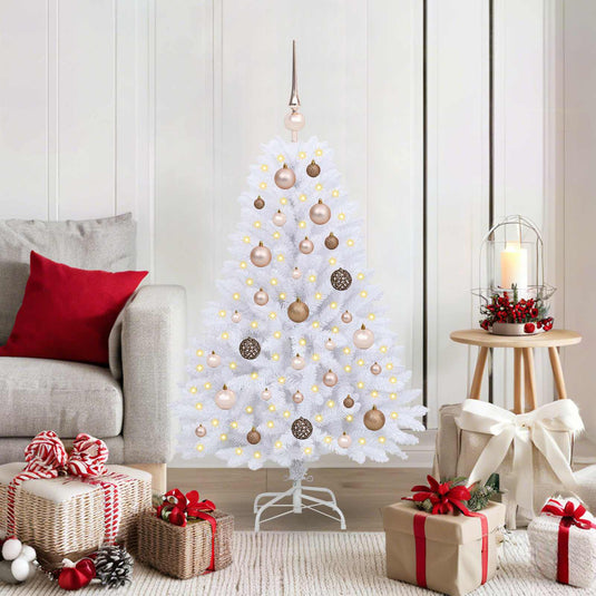 Vidaxl kunstkerstboom 120 cm pvc en staal wit