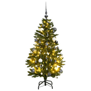 Vidaxl kunstkerstboom met scharnieren 150 led's en kerstballen 150 cm