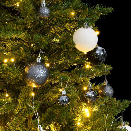 Vidaxl kunstkerstboom met scharnieren 150 led's en kerstballen 150 cm