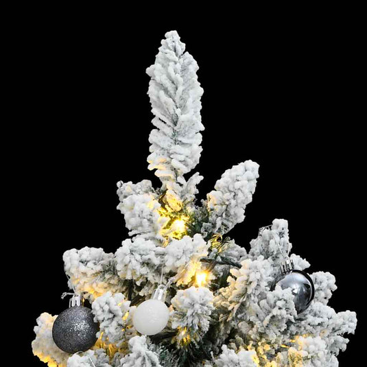 Vidaxl kunstkerstboom met scharnieren 150 led's en kerstballen 150 cm