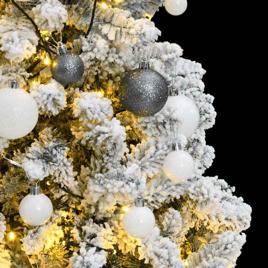 Vidaxl kunstkerstboom met scharnieren 150 led's en kerstballen 150 cm