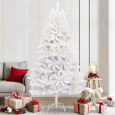 Vidaxl kunstkerstboom met 300 led wit 210 cm pvc en metaal