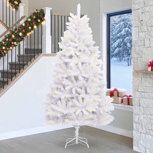 Vidaxl kunstkerstboom met 300 led wit 270 cm pvc en metaal