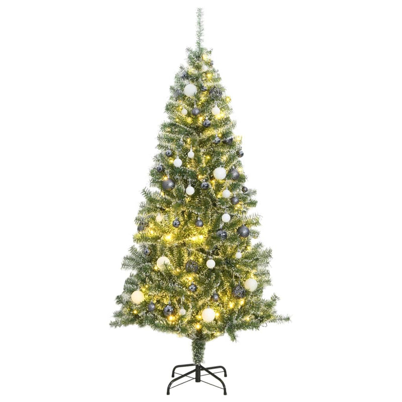 Afbeelding laden in galerijviewer, Vidaxl kunstkerstboom met 300 led's kerstballen en sneeuw 240 cm
