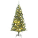 Vidaxl kunstkerstboom met 300 led's kerstballen en sneeuw 240 cm