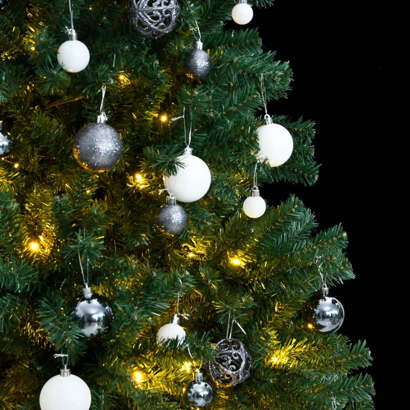 Afbeelding laden in galerijviewer, Vidaxl kunstkerstboom met scharnieren 300 led's en kerstballen 180 cm
