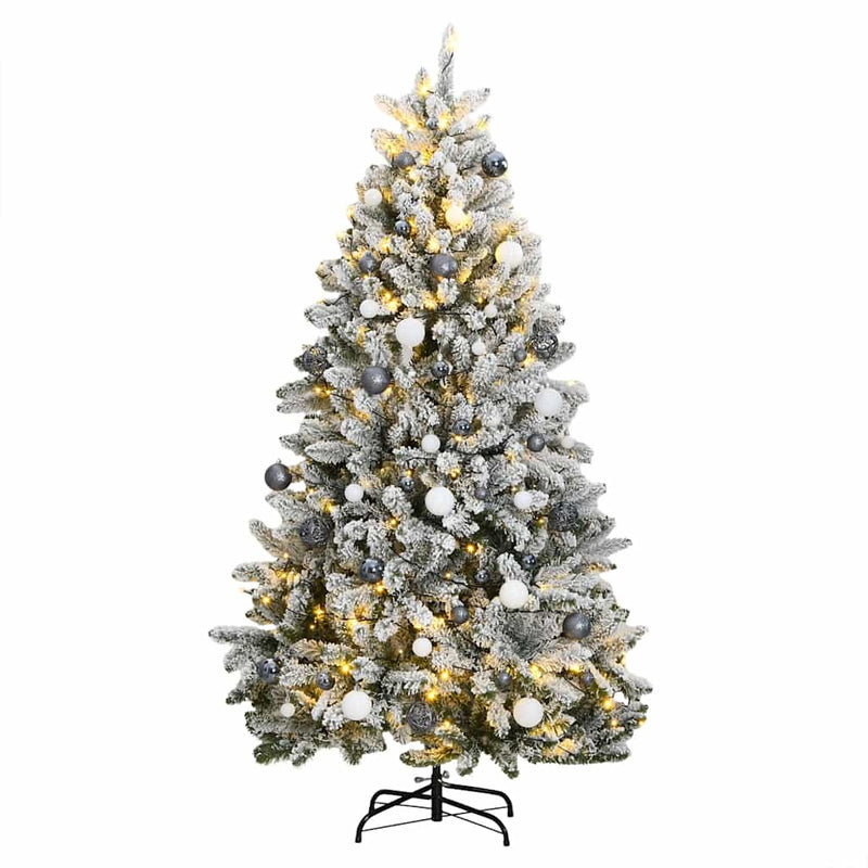 ギャラリービューアに画像をロードする, Vidaxl kunstkerstboom met scharnieren 300 led's en kerstballen 210 cm
