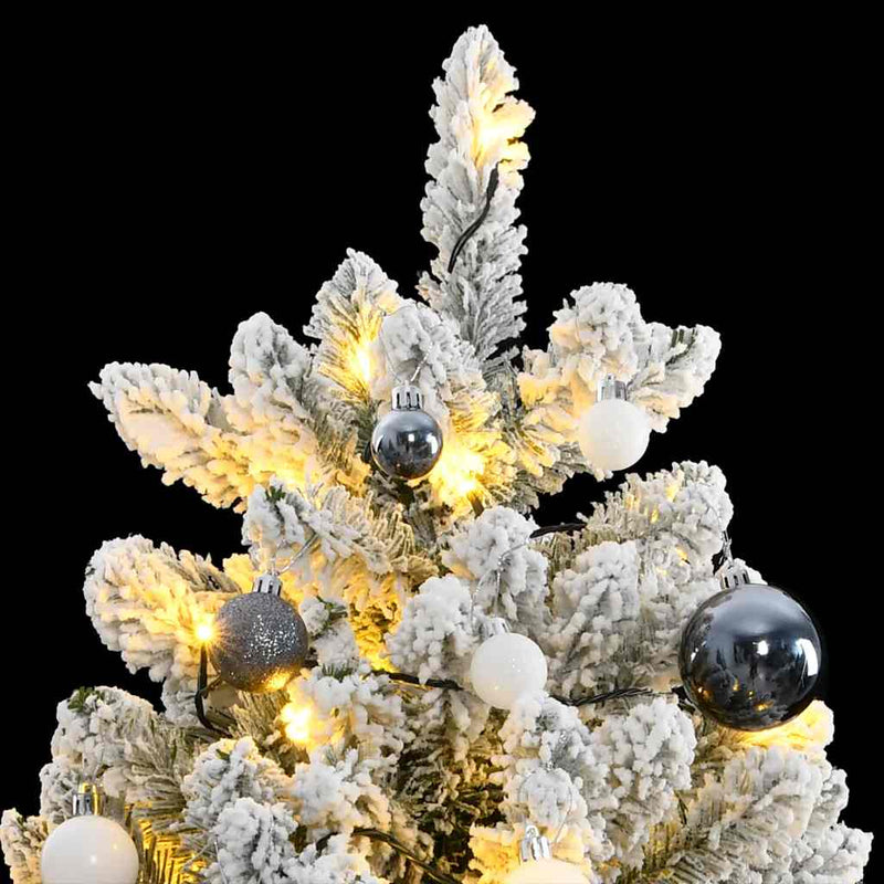 Afbeelding laden in galerijviewer, Vidaxl kunstkerstboom met scharnieren 300 led's en kerstballen 240 cm
