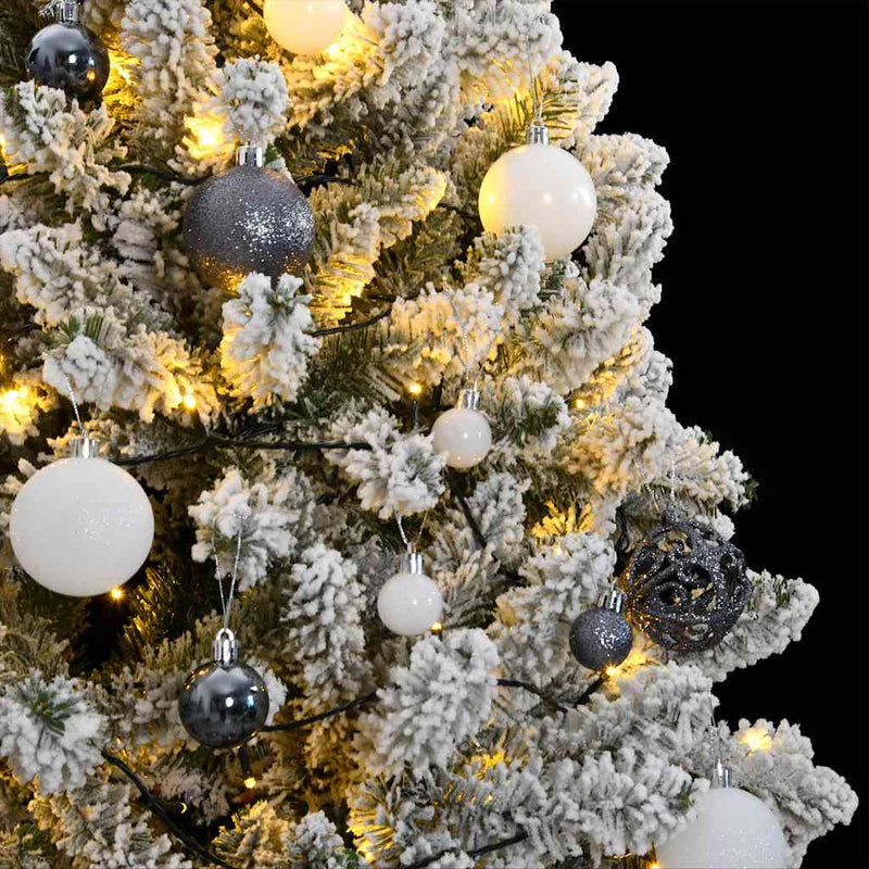Afbeelding laden in galerijviewer, Vidaxl kunstkerstboom met scharnieren 300 led's en kerstballen 240 cm
