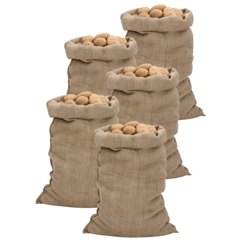 Load image into Gallery viewer, Vidaxl jutezakken 5 stuks 340 g m² 60x105 cm 100% jute
