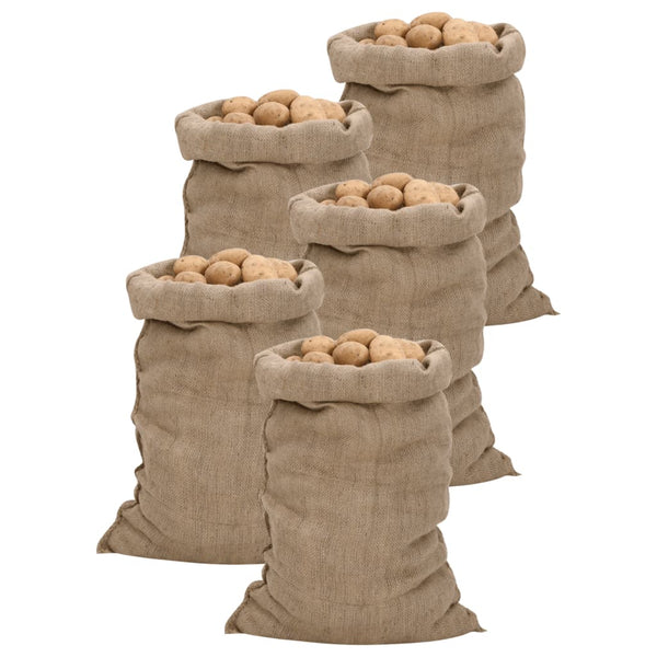 VidaXL Jutezakken 5 stuks 340 g m² 60x105 cm 100% jute