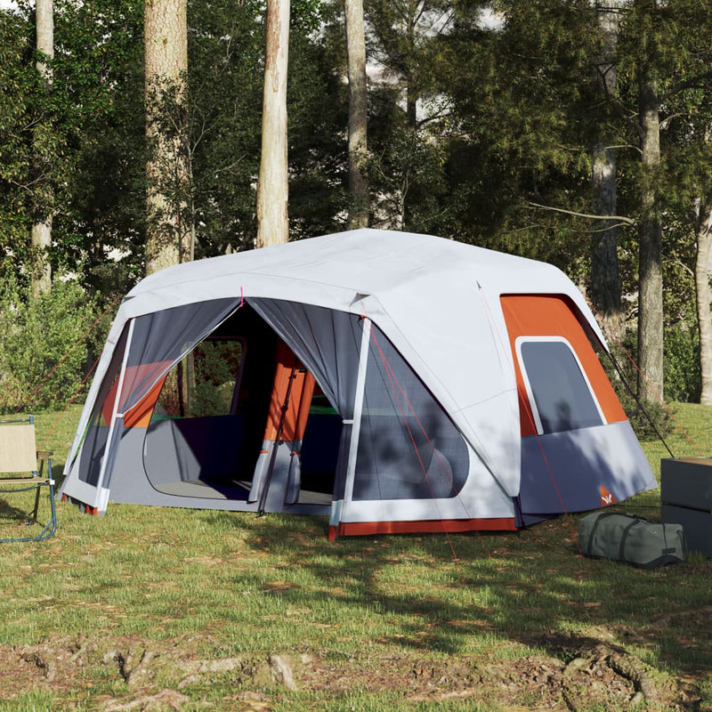 Load image into Gallery viewer, Vidaxl tent met led 10-persoons snelontgrendeling lichtgrijs en oranje

