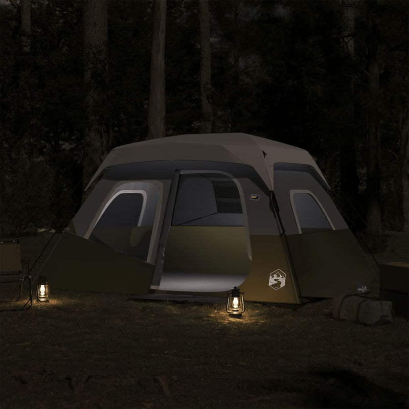Load image into Gallery viewer, Vidaxl tent met led 6-persoons snelontgrendeling lichtgroen
