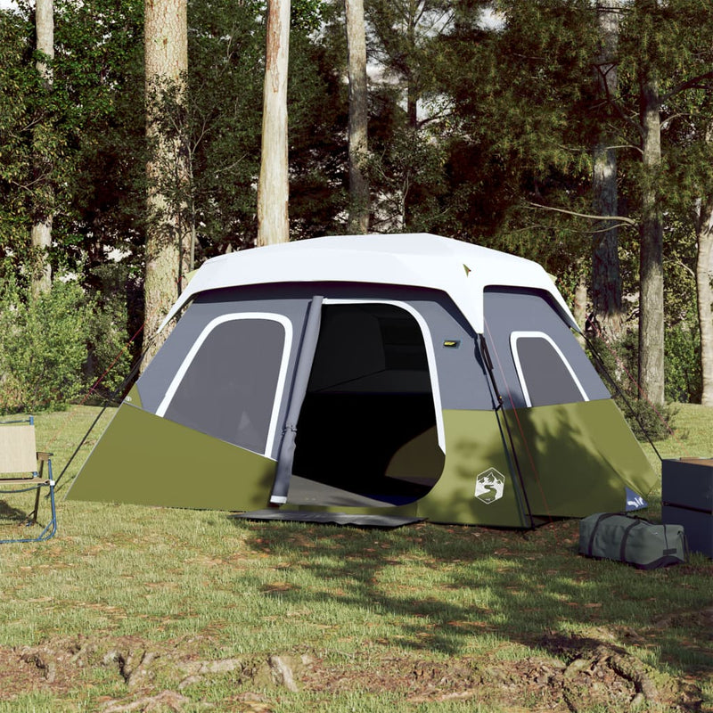 Load image into Gallery viewer, Vidaxl tent met led 6-persoons snelontgrendeling lichtgroen
