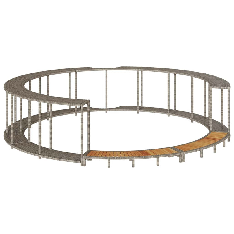 Chargez l'image dans la visionneuse de la galerie, Vidaxl hottub ombouw opbergruimte en houten opstapje poly rattan grijs
