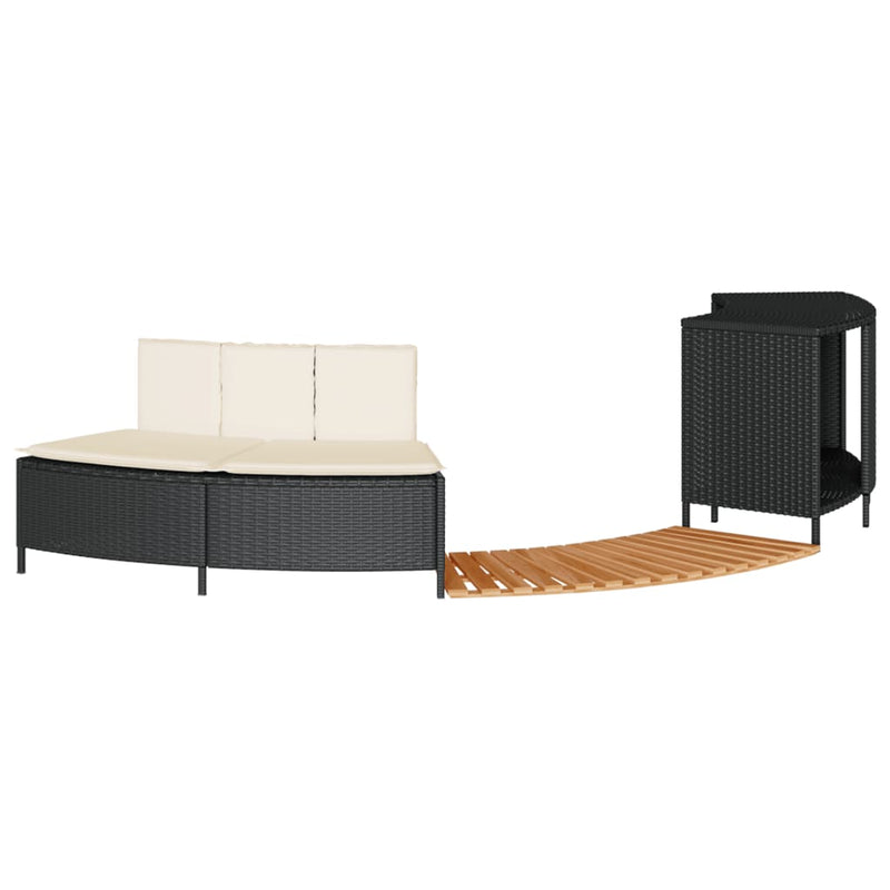 Chargez l'image dans la visionneuse de la galerie, Vidaxl hottub-ombouw poly rattan en massief acaciahout zwart
