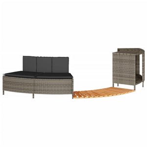 Vidaxl hottub-ombouw poly rattan massief acaciahout grijs