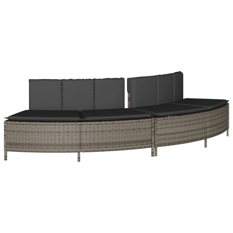 Load image into Gallery viewer, Vidaxl hottub-bankjes met kussens 2 st poly rattan grijs
