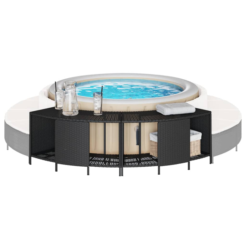 Load image into Gallery viewer, Vidaxl opbergschappen voor hottub 2 st poly rattan zwart
