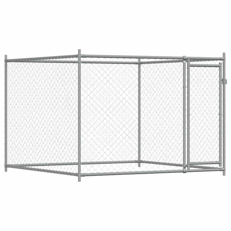 ギャラリービューアに画像をロードする, Vidaxl hondenhok met deur 2x2x1,5 m gegalvaniseerd staal grijs
