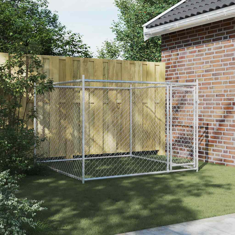ギャラリービューアに画像をロードする, Vidaxl hondenhok met deur 2x2x1,5 m gegalvaniseerd staal grijs
