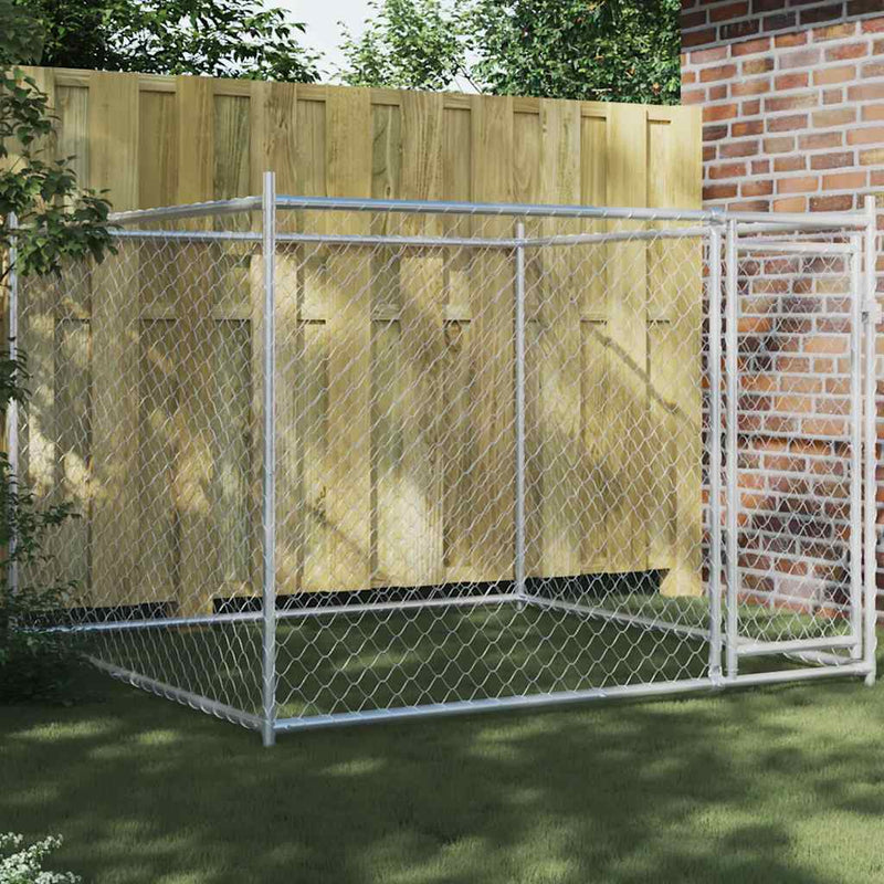 ギャラリービューアに画像をロードする, Vidaxl hondenhok met deur 2x2x1,5 m gegalvaniseerd staal grijs
