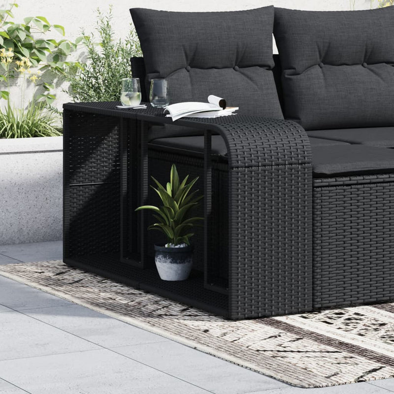 Load image into Gallery viewer, Vidaxl opbergplanken 2 st. zwart poly rattan
