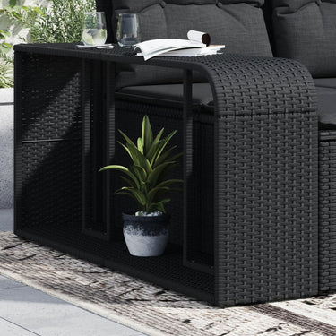 Vidaxl opbergplanken 2 st. zwart poly rattan