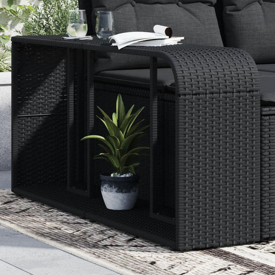 Vidaxl opbergplanken 2 st. zwart poly rattan