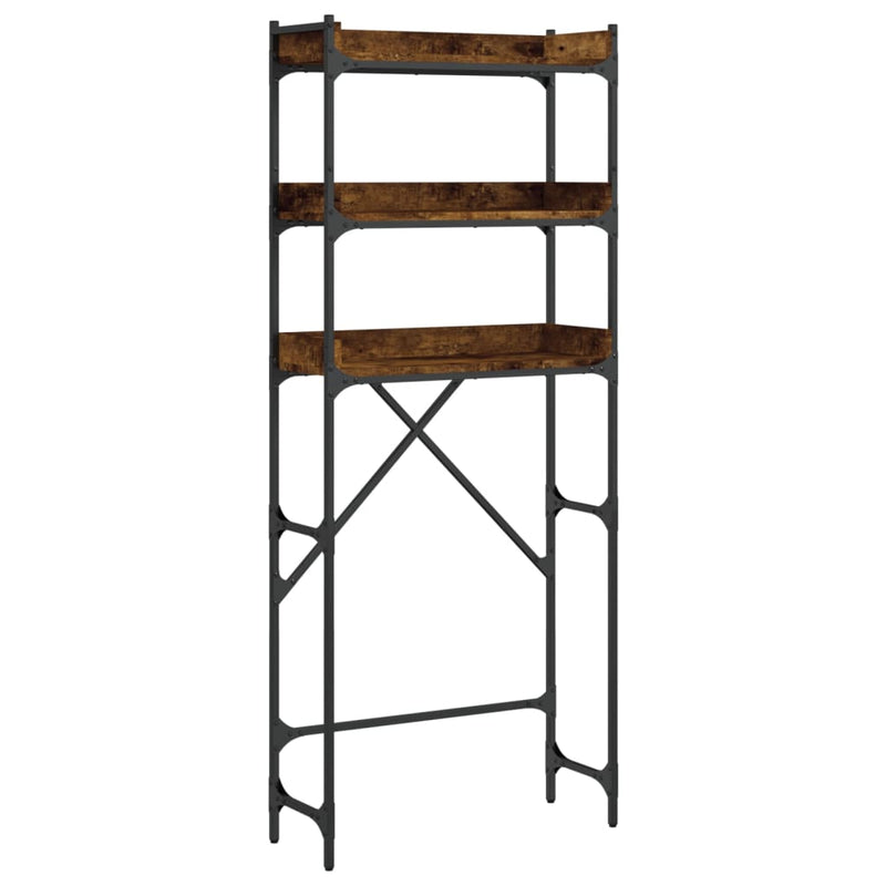 Load image into Gallery viewer, Vidaxl wasmachinerek 67x25x163 cm bewerkt hout gerookt eikenkleurig
