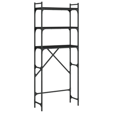 Vidaxl wasmachinerek 67x25x163 cm bewerkt hout zwart