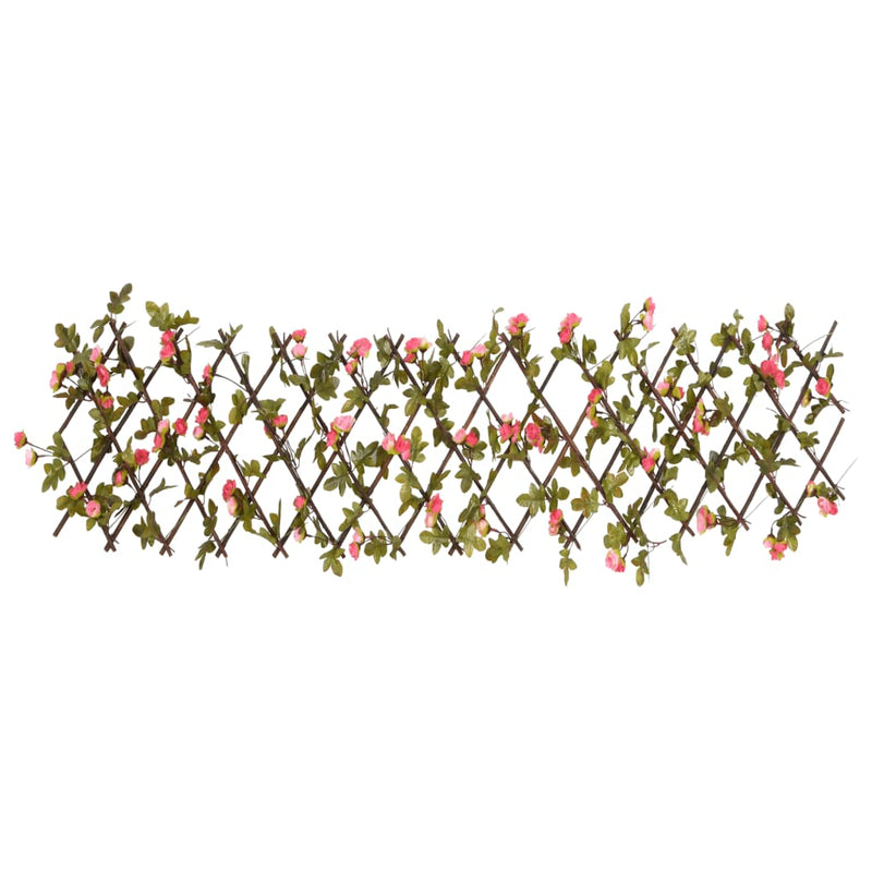 Load image into Gallery viewer, Vidaxl kunstplant klimop op latwerk uittrekbaar 180x20 cm donkerroze
