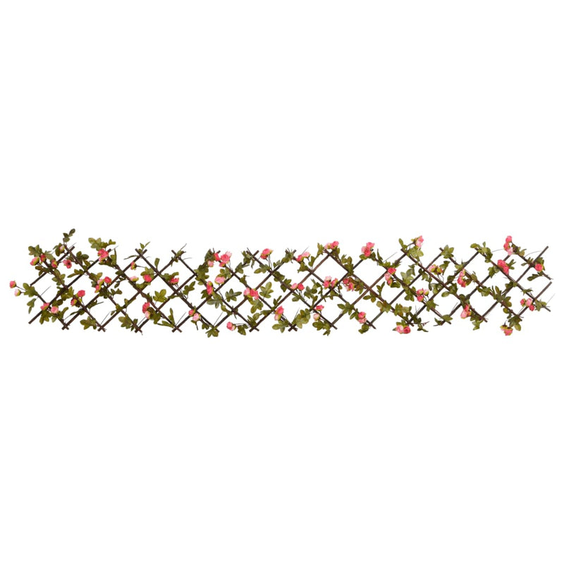 Load image into Gallery viewer, Vidaxl kunstplant klimop op latwerk uittrekbaar 180x20 cm donkerroze
