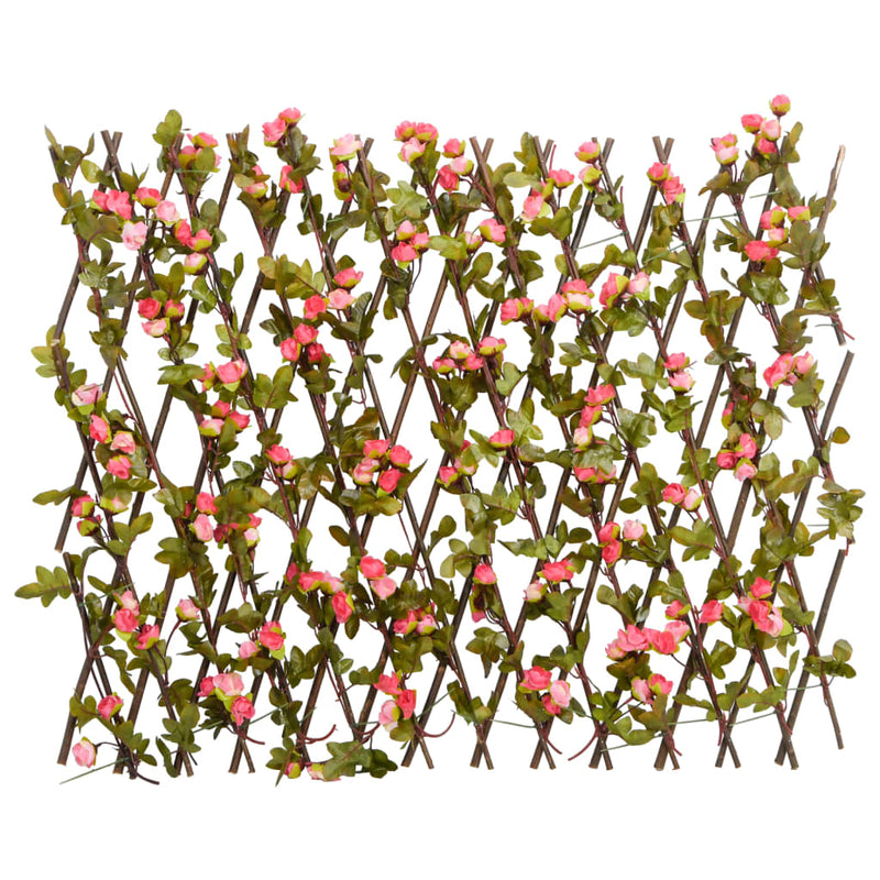 Load image into Gallery viewer, Vidaxl kunstplant klimop op latwerk uittrekbaar 180x60 cm donkerroze
