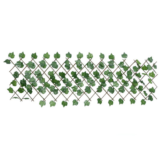 Vidaxl kunstplant druivenblad op latwerk uittrekbaar 190x60 cm groen