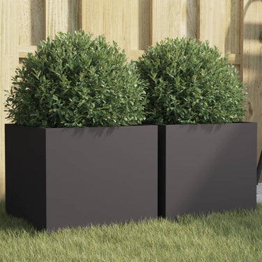 Vidaxl plantenbakken 2 st 32x30x29 cm staal zwart