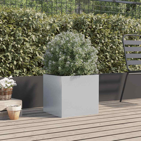 Vidaxl plantenbak 42x40x39 cm gegalvaniseerd staal zilverkleurig