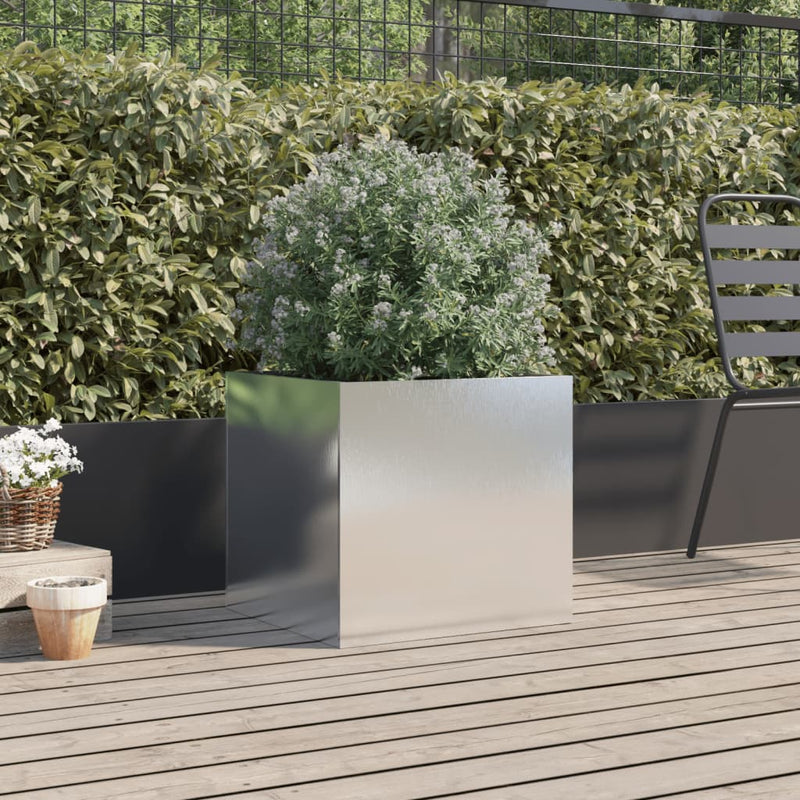 Load image into Gallery viewer, Vidaxl plantenbak 49x47x46 cm roestvrij staal zilverkleurig
