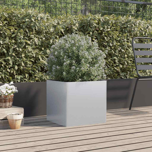 Vidaxl plantenbak 49x47x46 cm gegalvaniseerd staal zilverkleurig