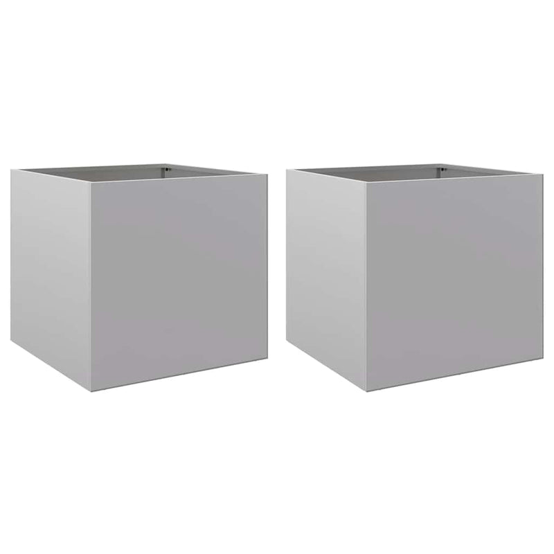 Load image into Gallery viewer, Vidaxl plantenbakken 2 st 49x47x46 cm gegalvaniseerd staal zilverkleur
