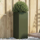 Vidaxl plantenbak 32x29x75 cm staal olijfgroen