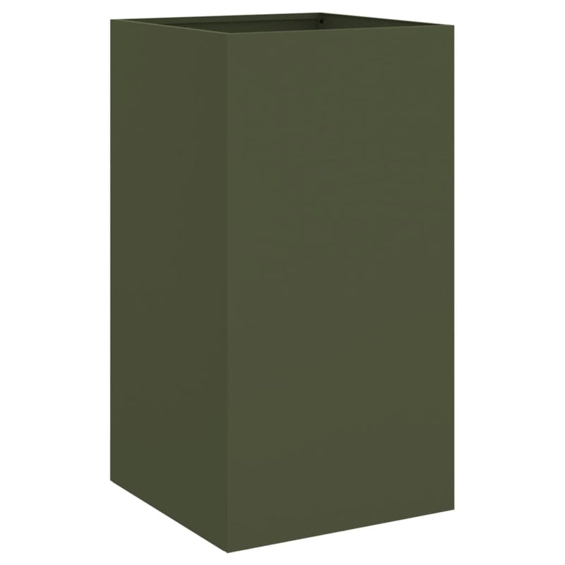 Load image into Gallery viewer, Vidaxl plantenbak 42x38x75 cm staal olijfgroen
