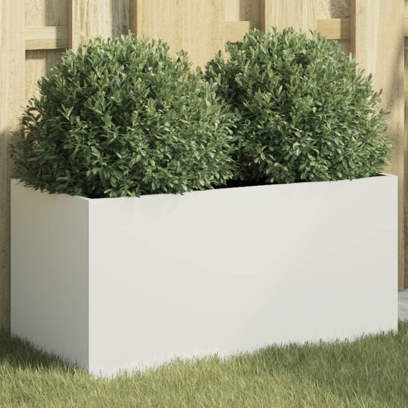 Load image into Gallery viewer, Vidaxl plantenbak 62x30x29 cm staal wit
