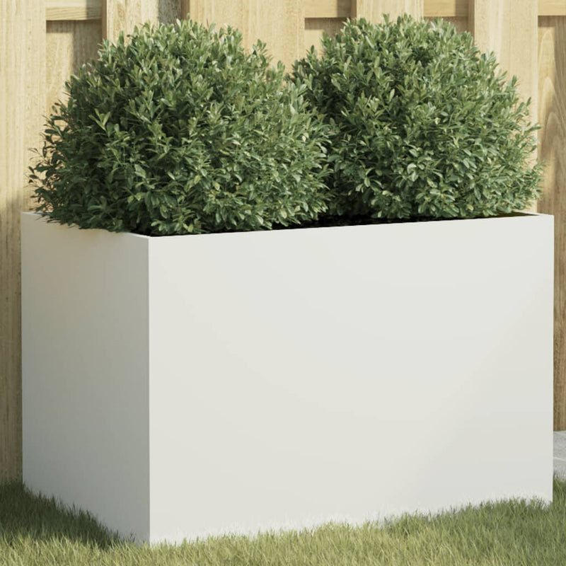 Load image into Gallery viewer, Vidaxl plantenbak 62x40x39 cm staal wit
