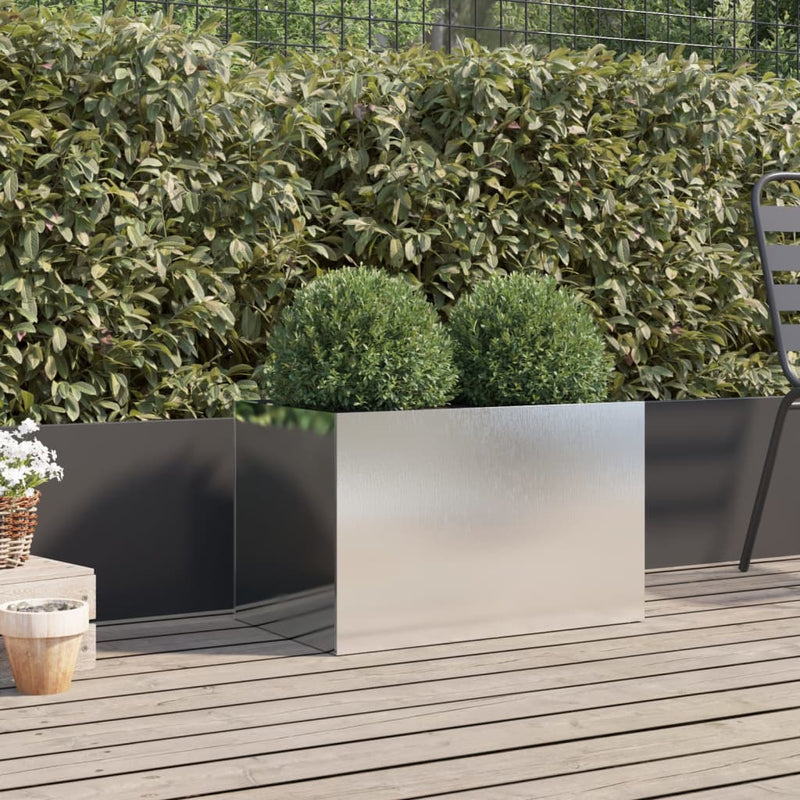 Load image into Gallery viewer, Vidaxl plantenbak 62x40x39 cm roestvrij staal zilverkleurig

