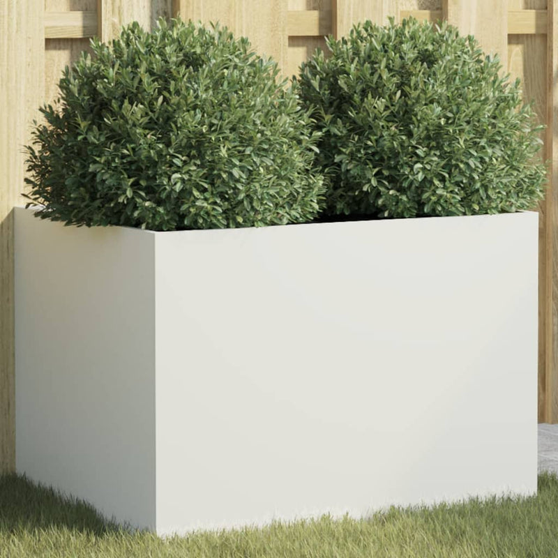 Load image into Gallery viewer, Vidaxl plantenbak 62x47x46 cm staal wit
