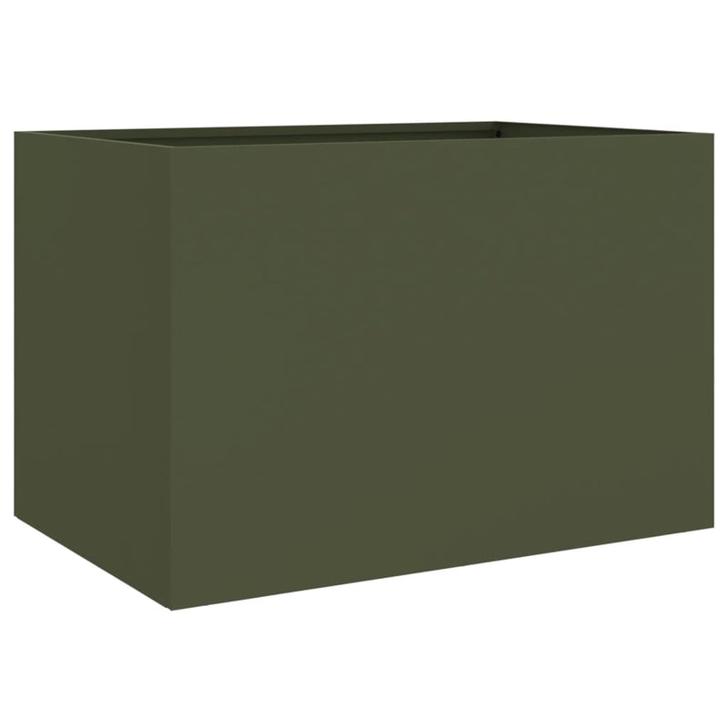 Load image into Gallery viewer, Vidaxl plantenbak 62x47x46 cm staal olijfgroen
